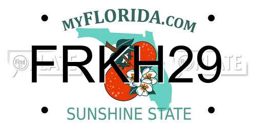 FRKH29 Florida License Plate