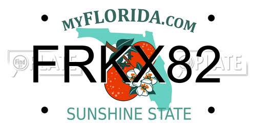 FRKX82 Florida License Plate