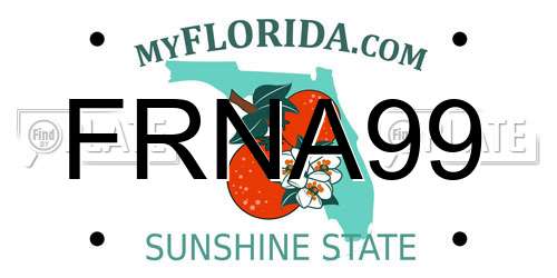 FRNA99 Florida License Plate