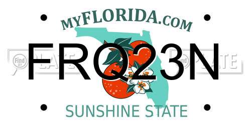 FRQ23N Florida License Plate