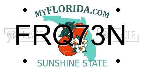 FRQ73N Florida License Plate