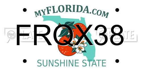 FRQX38 Florida License Plate