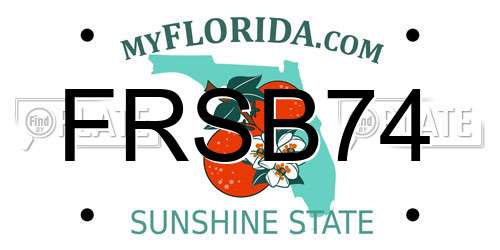 FRSB74 Florida License Plate