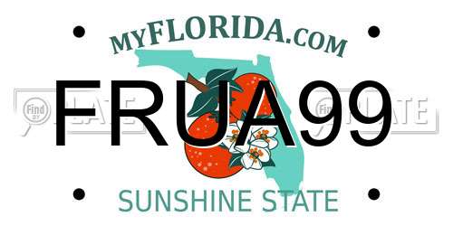 FRUA99 Florida License Plate