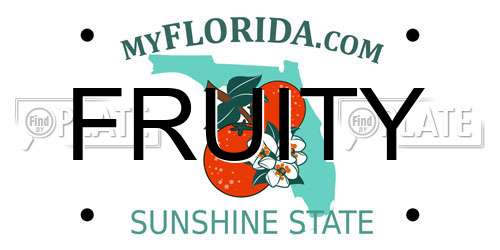 FRUITY Florida License Plate