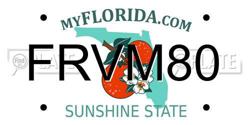 FRVM80 Florida License Plate