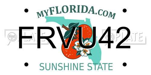 FRVU42 Florida License Plate
