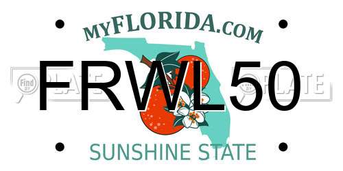 FRWL50 Florida License Plate