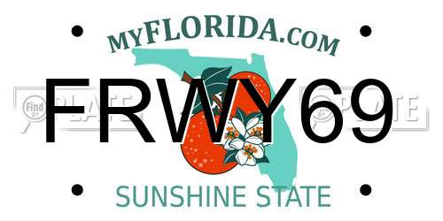 FRWY69 Florida License Plate