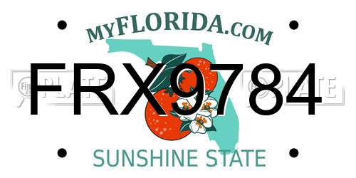 FRX9784 Florida License Plate
