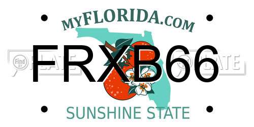 FRXB66 Florida License Plate