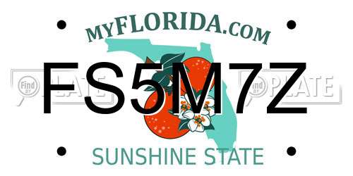 FS5M7Z Florida License Plate