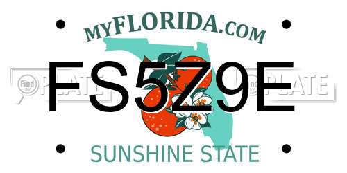 FS5Z9E Florida License Plate