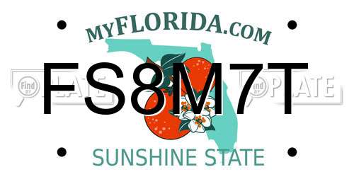 FS8M7T Florida License Plate