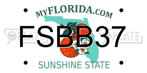 FSBB37 Florida License Plate