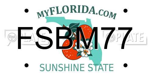 FSBM77 Florida License Plate