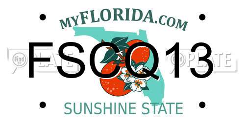 FSCQ13 Florida License Plate