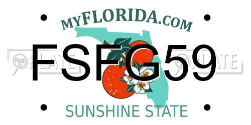 FSFG59 Florida License Plate