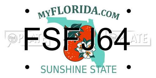 FSFJ64 Florida License Plate