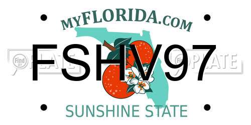 FSHV97 Florida License Plate