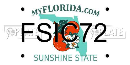 FSIC72 Florida License Plate