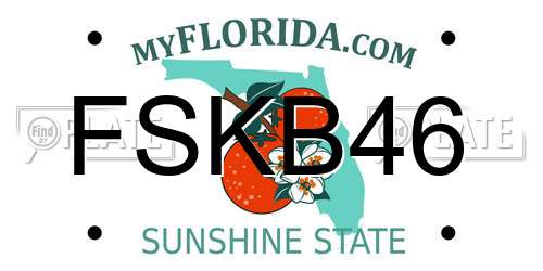 FSKB46 Florida License Plate