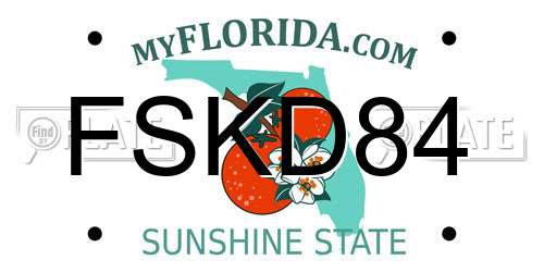FSKD84 Florida License Plate