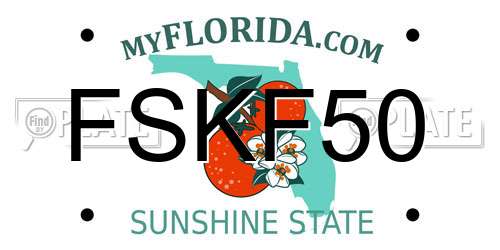 FSKF50 Florida License Plate