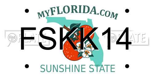 FSKK14 Florida License Plate