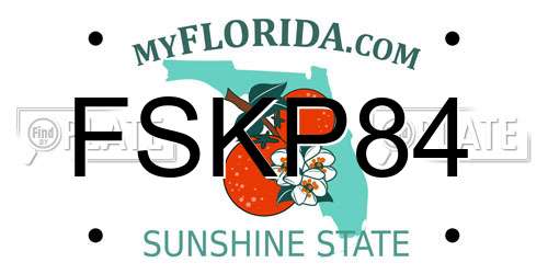 FSKP84 Florida License Plate