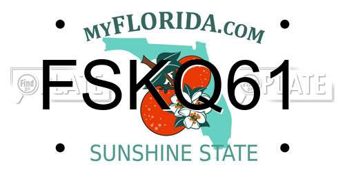 FSKQ61 Florida License Plate