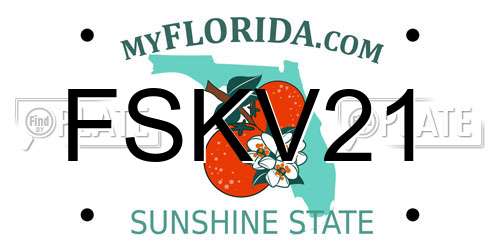 FSKV21 Florida License Plate