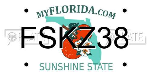 FSKZ38 Florida License Plate