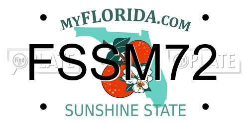 FSSM72 Florida License Plate