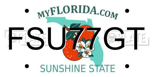 FSU77GT Florida License Plate