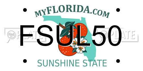 FSUL50 Florida License Plate