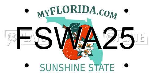 FSWA25 Florida License Plate