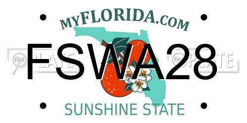 FSWA28 Florida License Plate