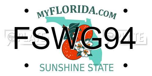 FSWG94 Florida License Plate