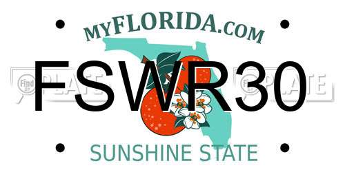 FSWR30 Florida License Plate