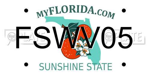 FSWV05 Florida License Plate