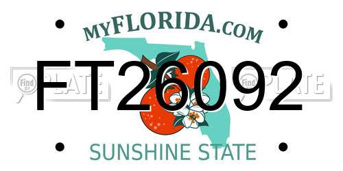 FT26092 Florida License Plate