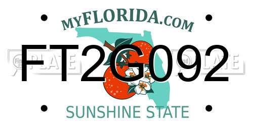 FT2G092 Florida License Plate