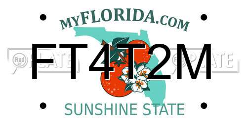 FT4T2M Florida License Plate