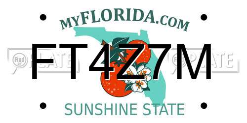 FT4Z7M Florida License Plate