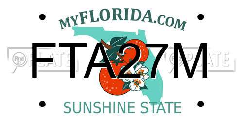 FTA27M Florida License Plate