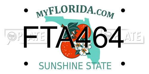FTA464 Florida License Plate