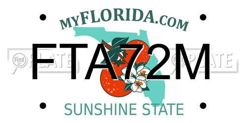 FTA72M Florida License Plate