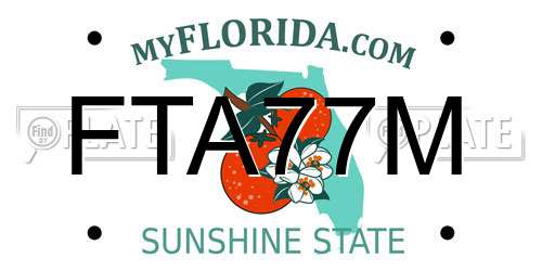FTA77M Florida License Plate