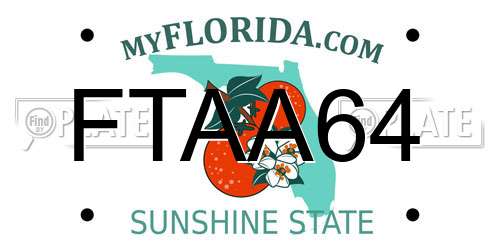 FTAA64 Florida License Plate